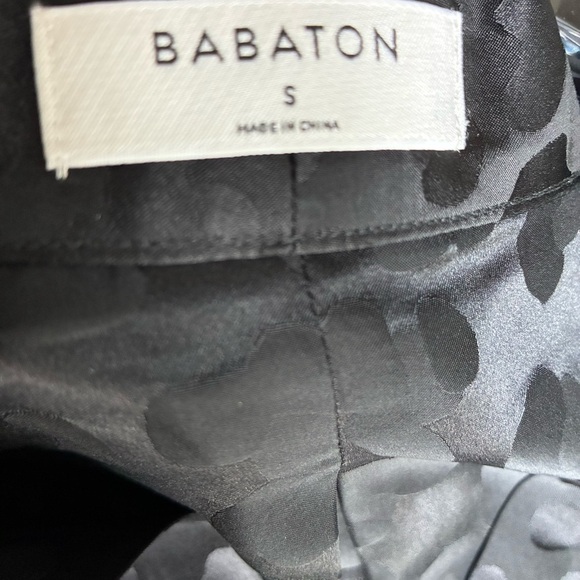 Babaton Black Leopard Power Blouse Silk Viscose Small - Picture 9 of 13